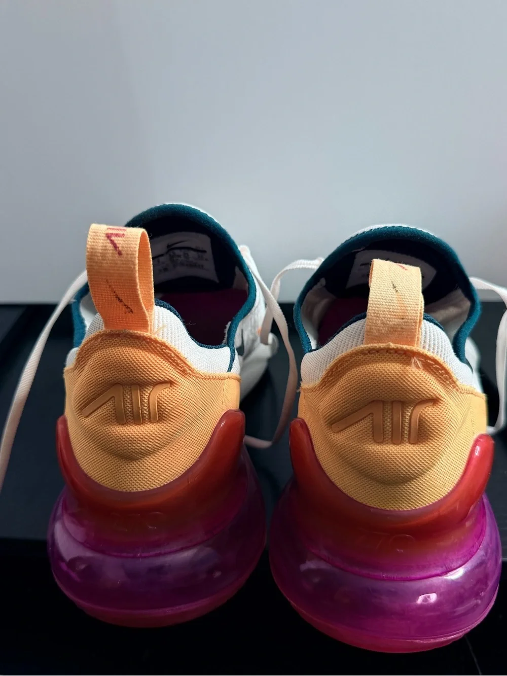 Nike Air270 White Sneakers with Purple Accents